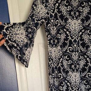 Navy Floral Midi dress